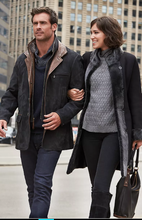 Load image into Gallery viewer, Carlsbad Calfskin Leather Blazer with Merino Shearling Collar