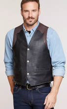 Load image into Gallery viewer, Garrison Bison Leather Vest with Concealed Carry Pockets