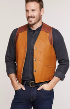 Load image into Gallery viewer, Garrison Bison Leather Vest with Concealed Carry Pockets