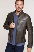 Load image into Gallery viewer, Eddie Lambskin Leather Moto Jacket