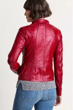 Load image into Gallery viewer, Racquel Italian Lambskin Leather Moto Jacket
