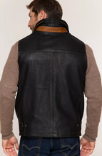 Load image into Gallery viewer, Trekker Goatskin Leather Vest with Merino Shearling Collar