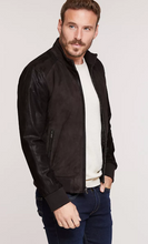 Load image into Gallery viewer, Ethan Lambskin Suede Bomber Jacket