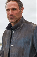 Load image into Gallery viewer, Dorian Two-Tone Textured Italian Lambskin Leather Blazer