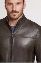 Load image into Gallery viewer, Eddie Lambskin Leather Moto Jacket