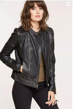 Load image into Gallery viewer, Chelsea Lambskin Leather Moto Jacket