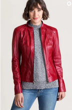 Load image into Gallery viewer, Racquel Italian Lambskin Leather Moto Jacket