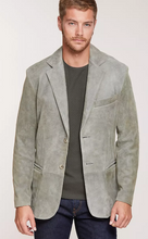 Load image into Gallery viewer, Canyon 2-Button Distressed Lambskin Leather Blazer